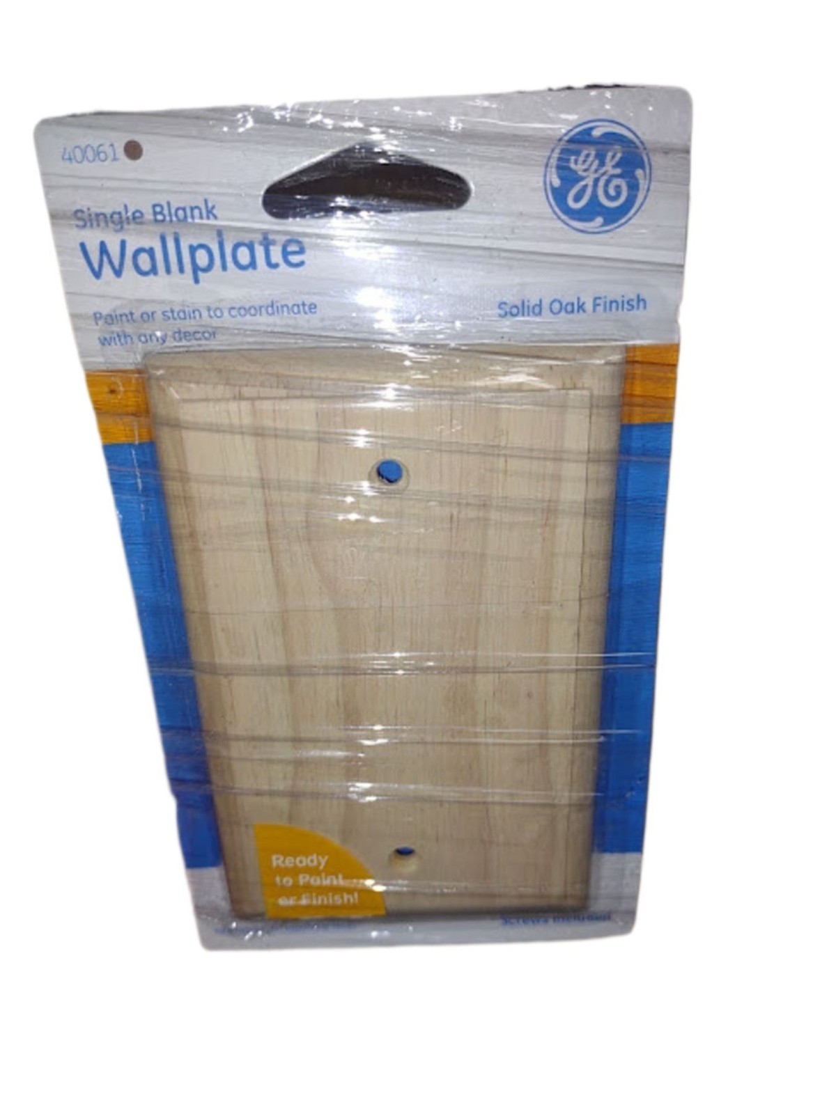 Set of NEW 5 General Electric Oak Unfinished Blank Wallplates