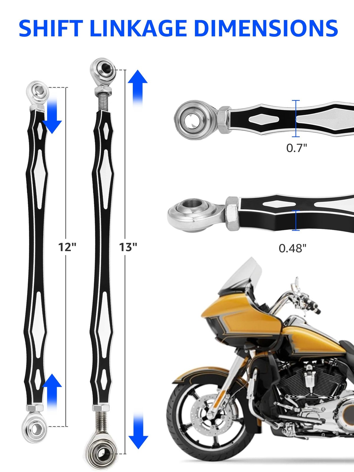 AILMOTO Shift Linkage Black, Shifter Linkage Compatible for Harley Davidson R…
