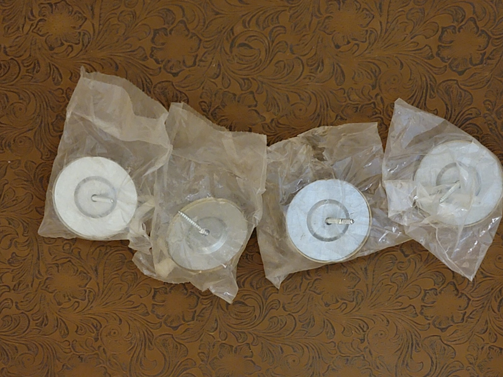 4 Pack – ROCKWOOD 409 Bright Brass Concave Door Stop US3 Wall Mount Lot #11 ზ