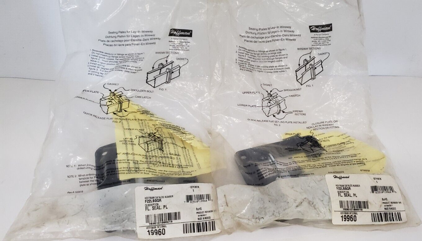 HOFFMAN F22LSGQR FLAT QUICK RELEASE SEALING PLATE, 2-1/2 x 2-1/2″ (LOT OF 2) NIB