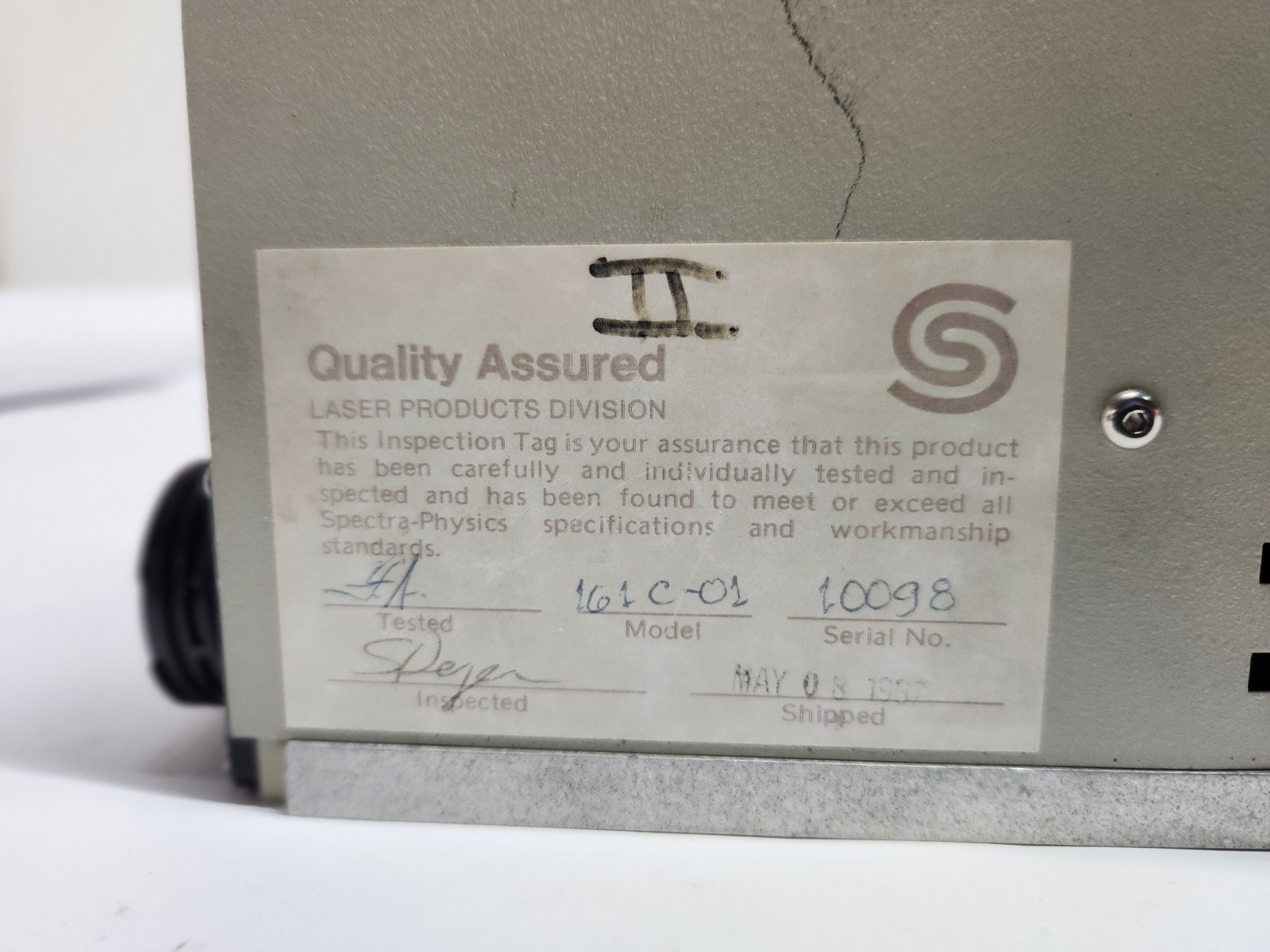 Spectra-Physics 161C-01 16w Argon-Ion Laser Head ~ Untested