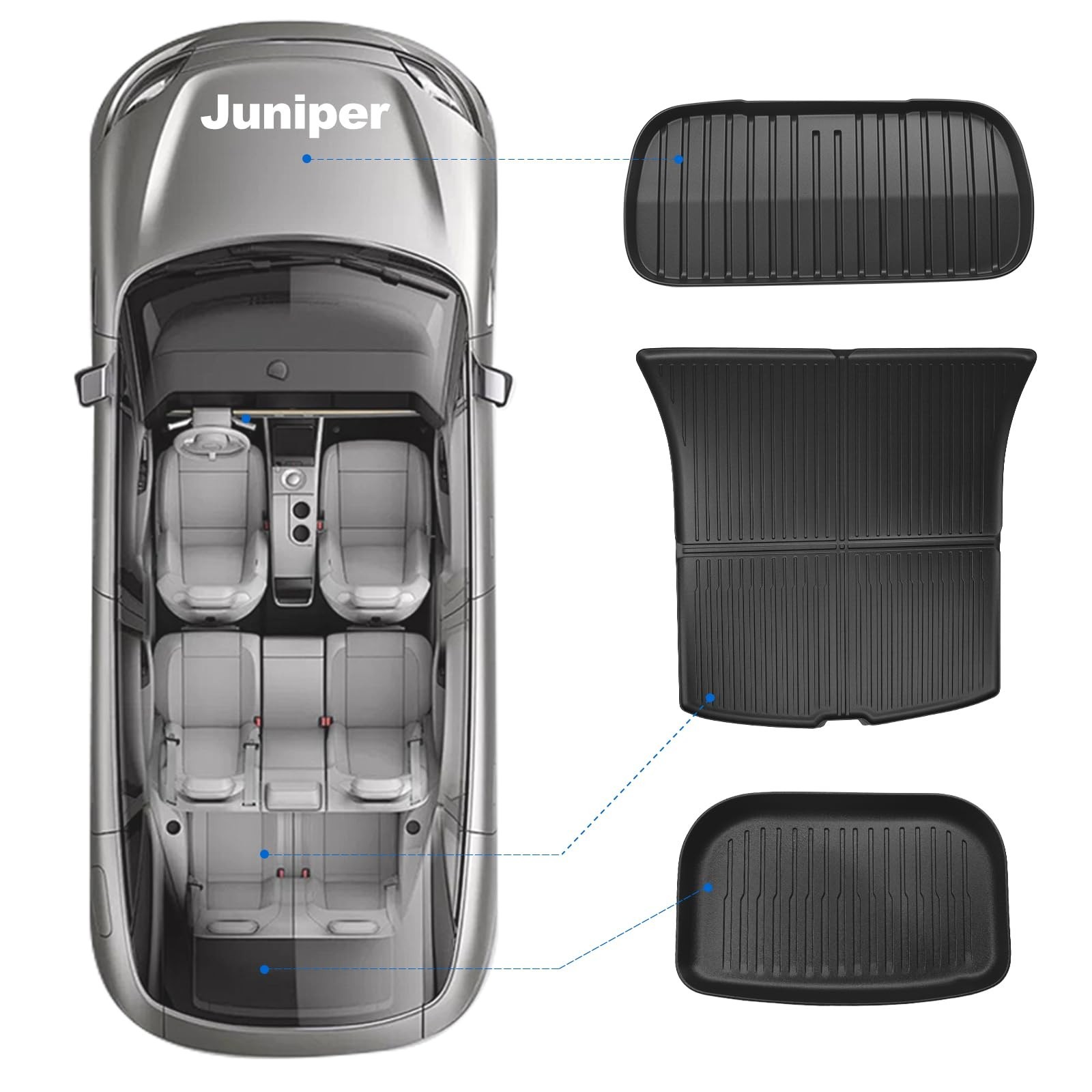 Cargo Liner Fit for 2025 2026 Model Y Juniper 5 Seats,Front and Rear Frunk Tr…
