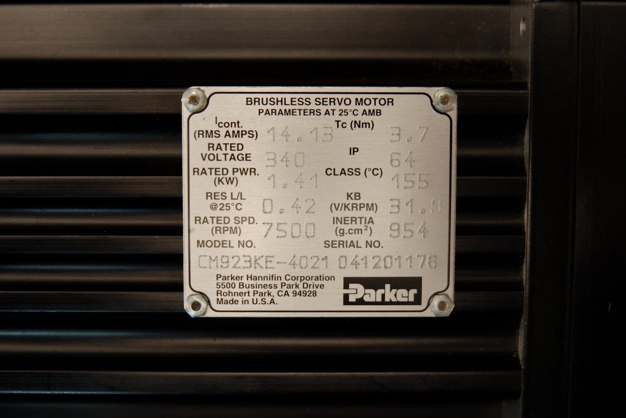 Parker Hannifin CM923KE-4021 Servo Motor 340V 14.13A 7500RPM