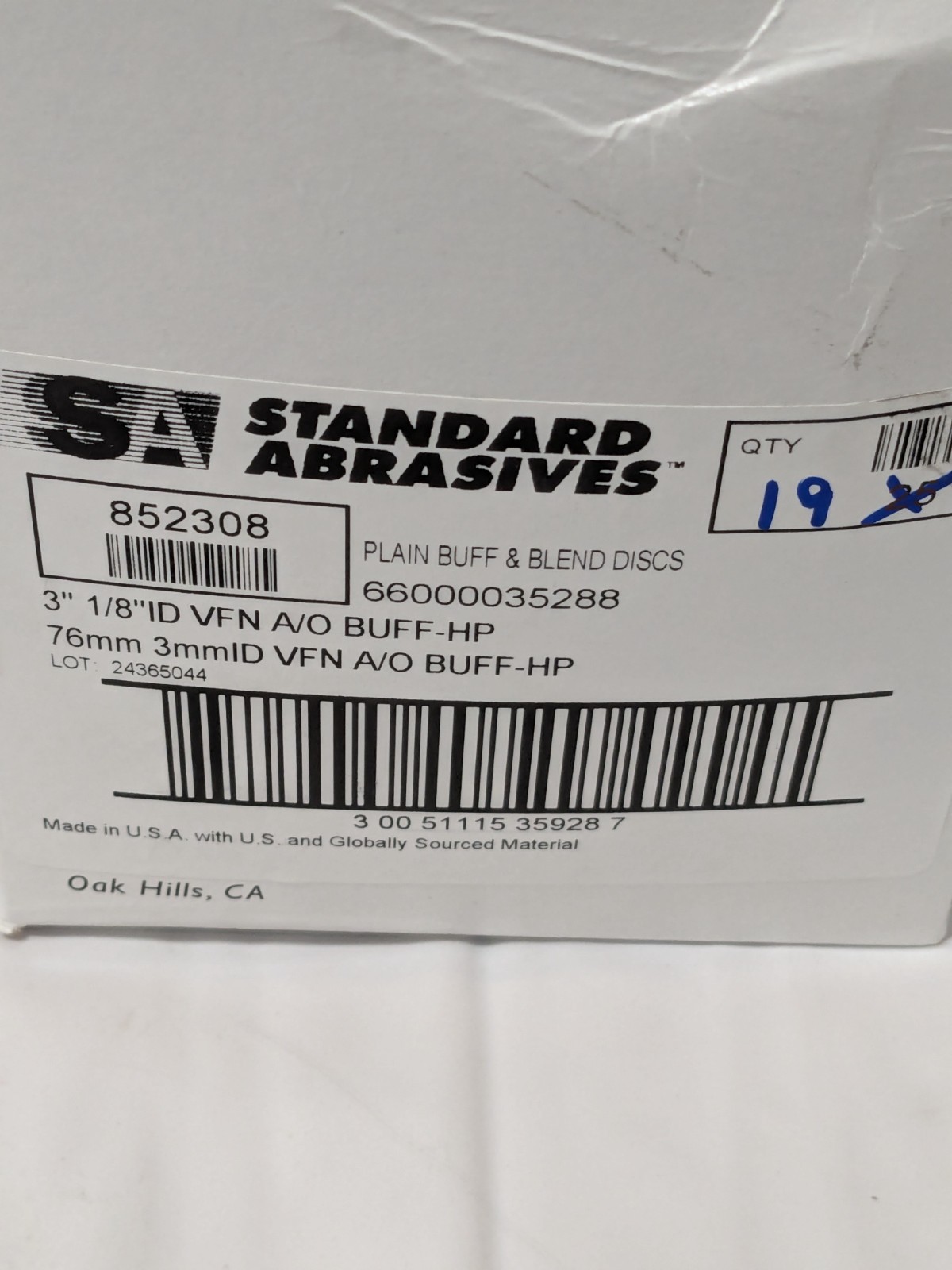 Standard Abrasives 3″ X 1/8″ Buff&Blend HP Disc Box of 19 852308