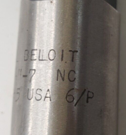 REGAL DELOIT STRAIGHT BOTTOMING TAP 4 FLUTE 1-1/4″-7 NC HS GH5 USA 6/P