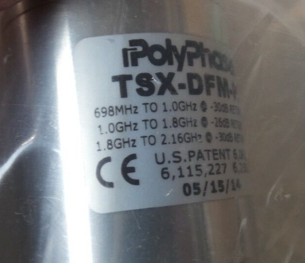 New old stock PolyPhaser In-Line EMP Surge Filter TSX-DFM-P2-BF 698-2700MHz 500W