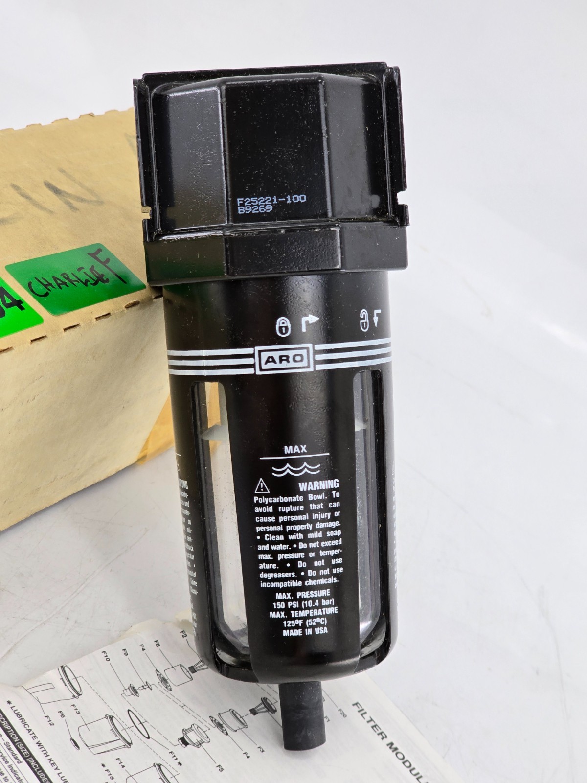 NOS Vtg – Aro F25221-100 Air 2000 ¼ Filter 150 PSI