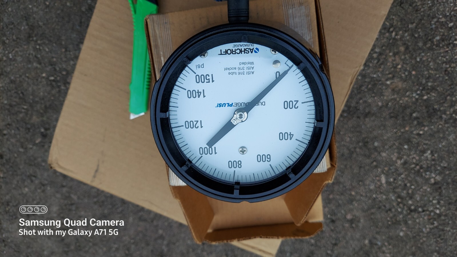New Ashcroft 45-1279-SS-04L-1500# Duraguage Gauge