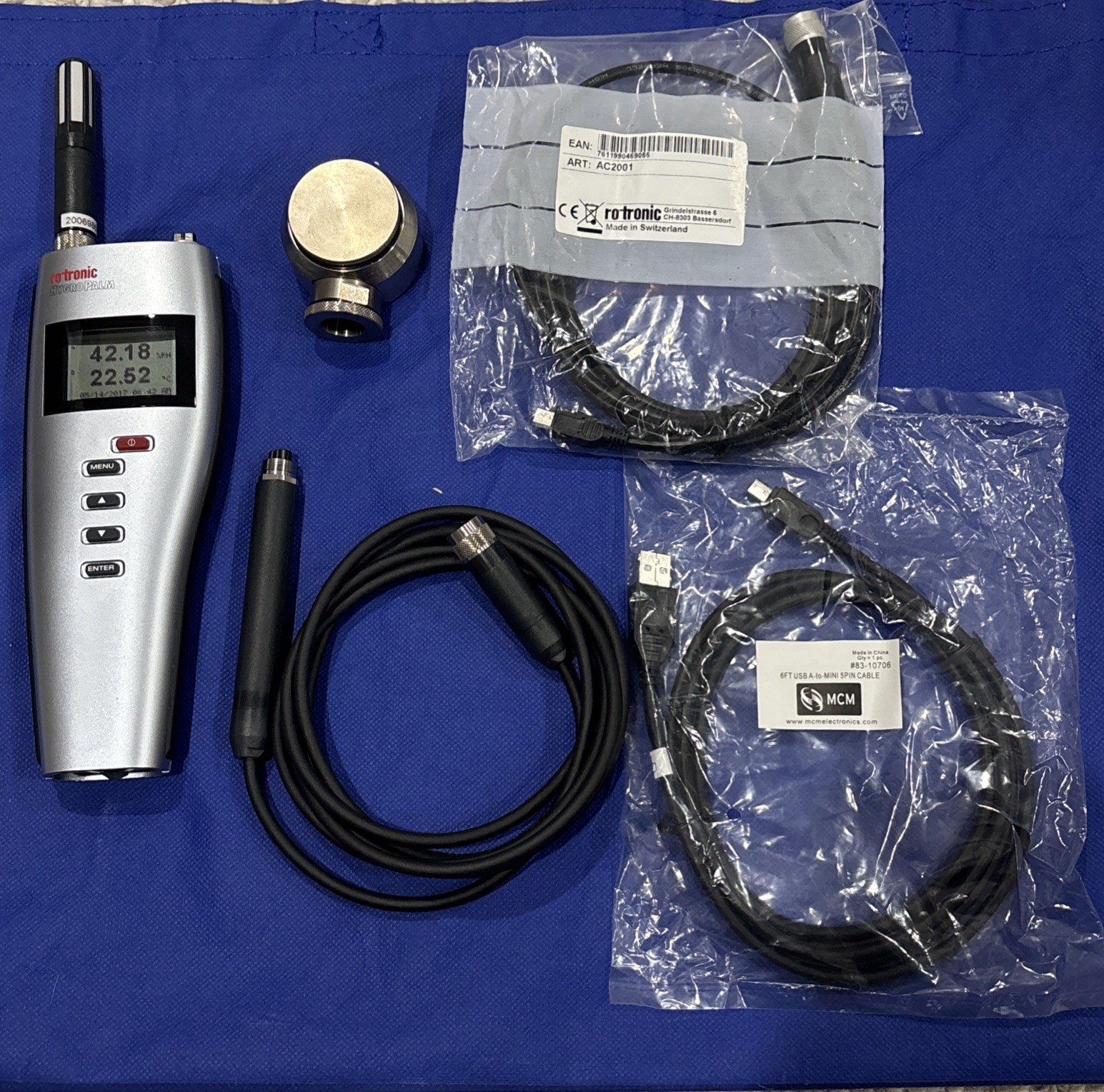 ROTRONIC HP23-A HygroPalm Temperature Humidity Meter With HC2-S Probe & ER-15