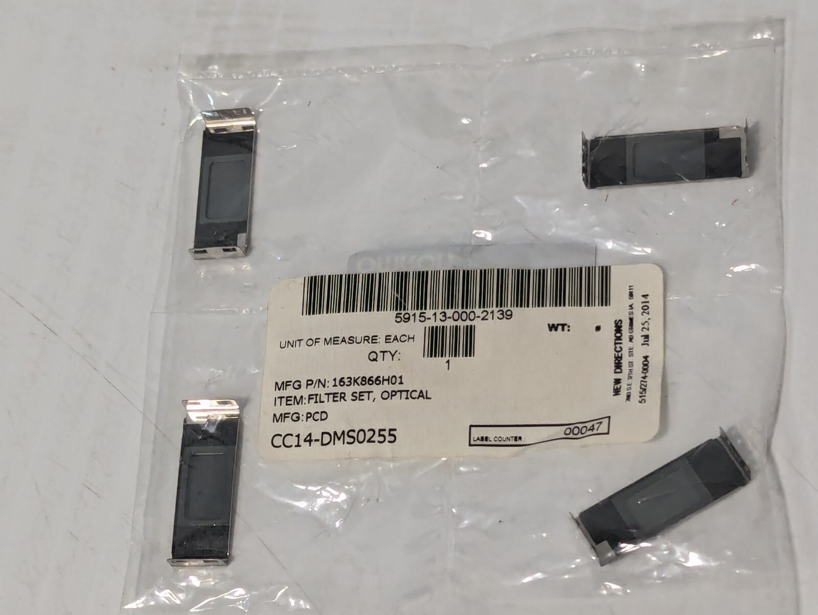 Omron E39-E11 Optical Filter Set (Pack of 4), 163K866H01, 5915-13-000-2139