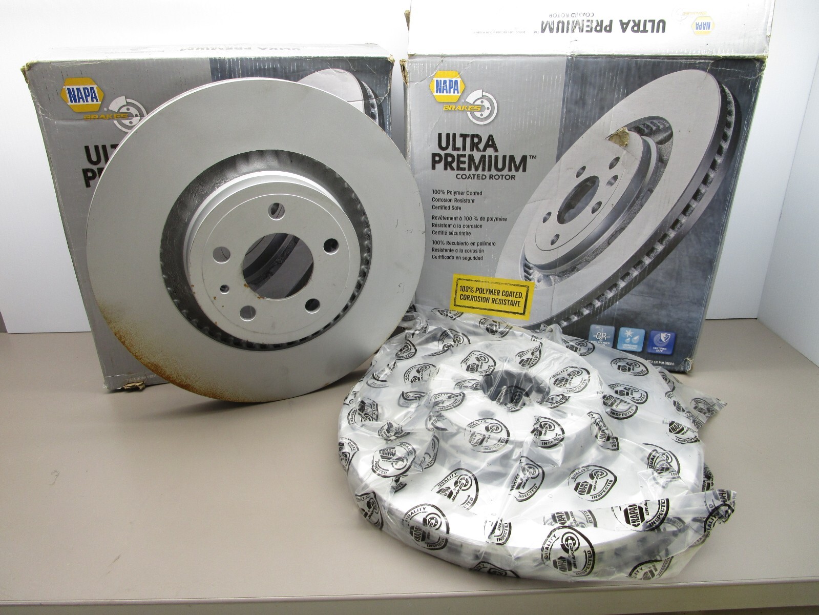 x2 Napa 881952CR Front Disc Brake Rotor Polymer Coated 2015-2020 Ford Mustang