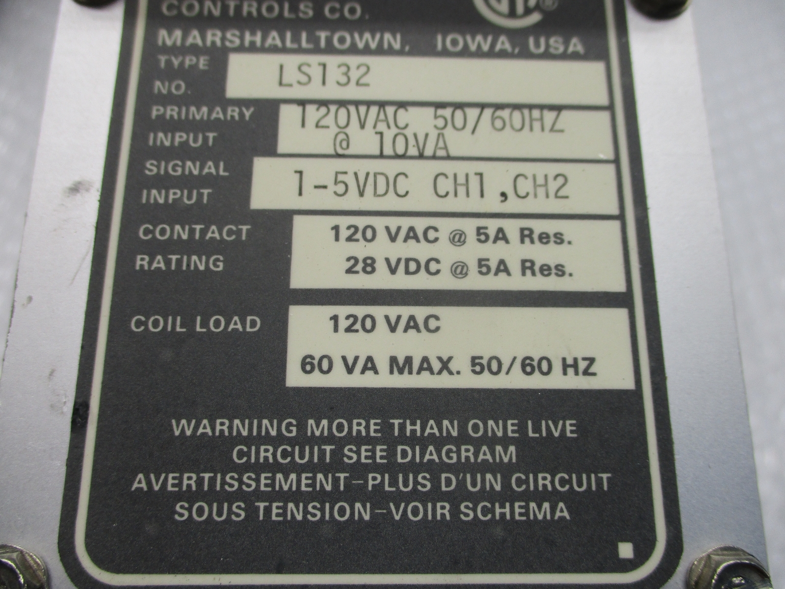 FISHER CONTROLS LS132 ALARM NSNP
