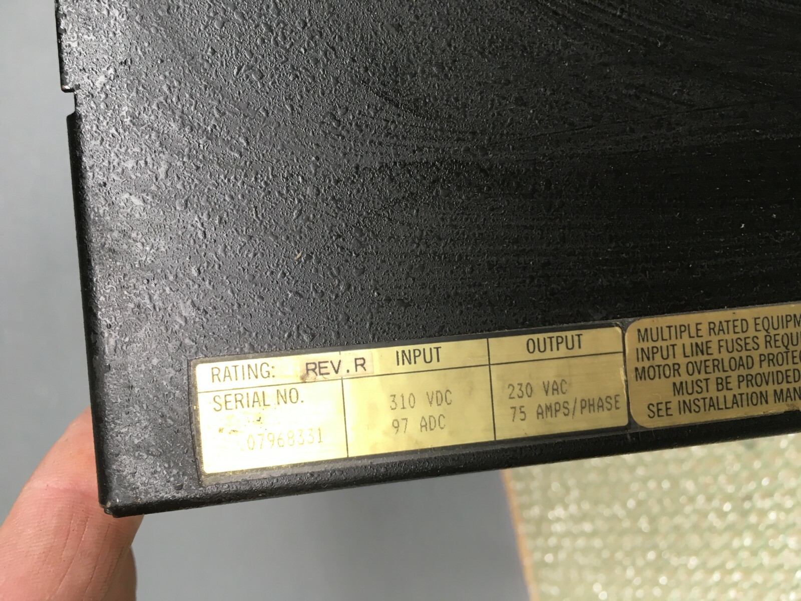 VICKERS POWER SUPPLY VFS5275002602604AVFS5 275/2604A-010 5200281013 REV. 4