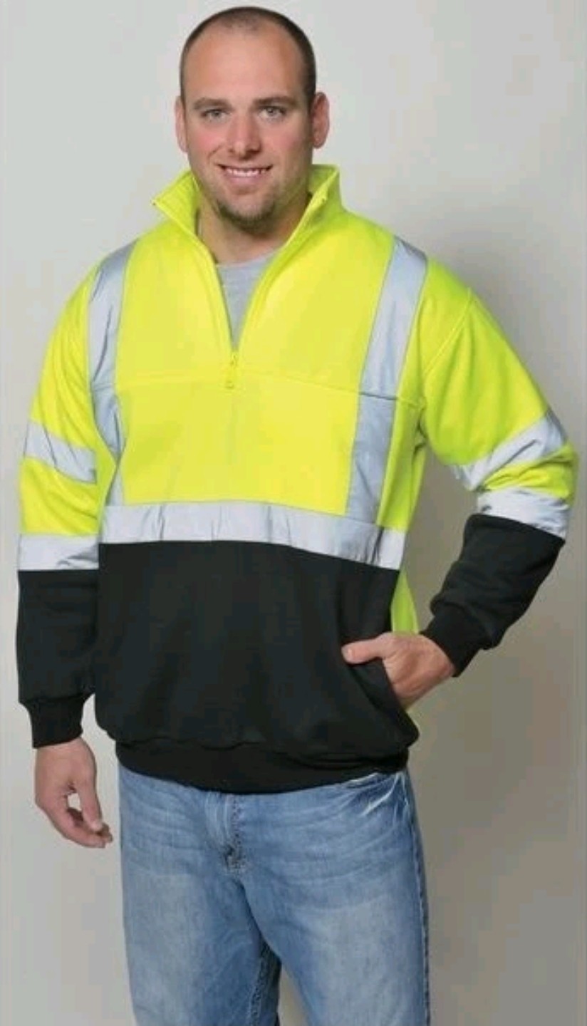 Utility Pro Sweatshirt, Ylw/Blk, Polymide, 3Xl,Uhv425-Blkylw Hi-Viz