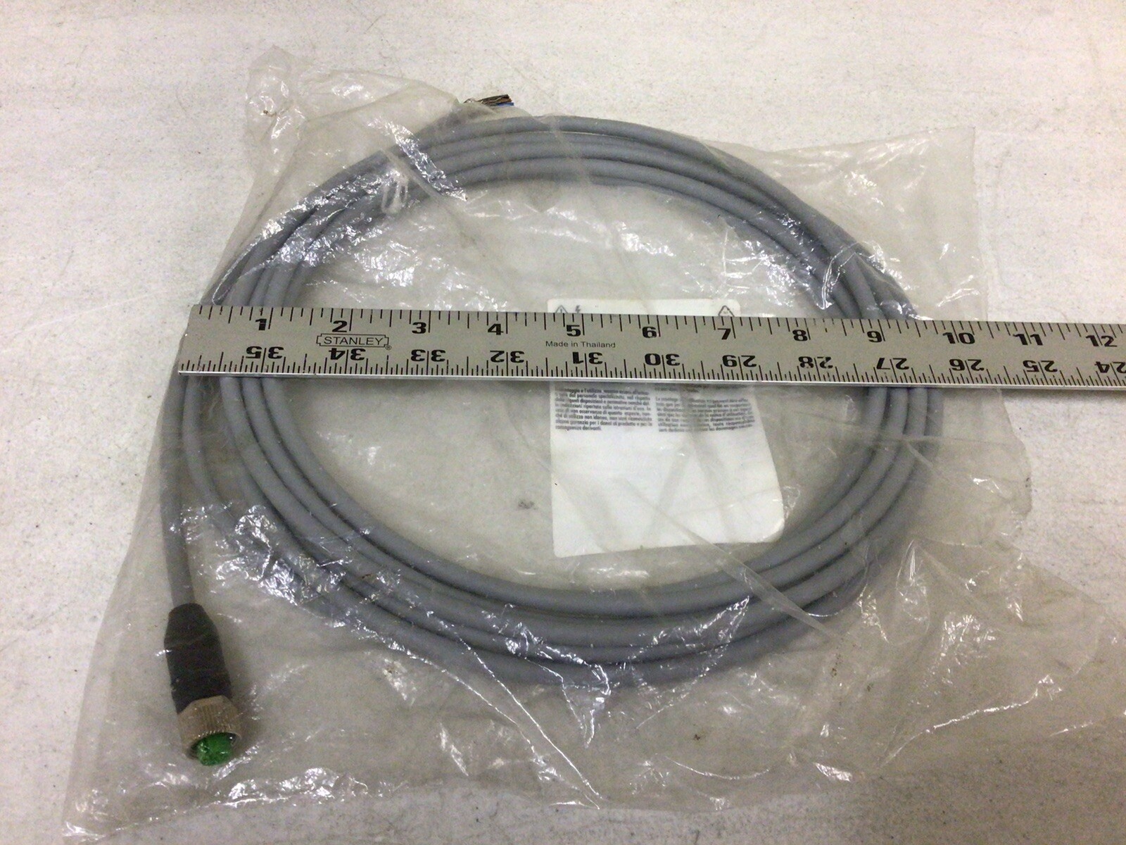 NEW, MURR 7000-13201-3310500 M12 GREY FEMALE STRAIGHT SHIELDED W/CABLE AWG 22
