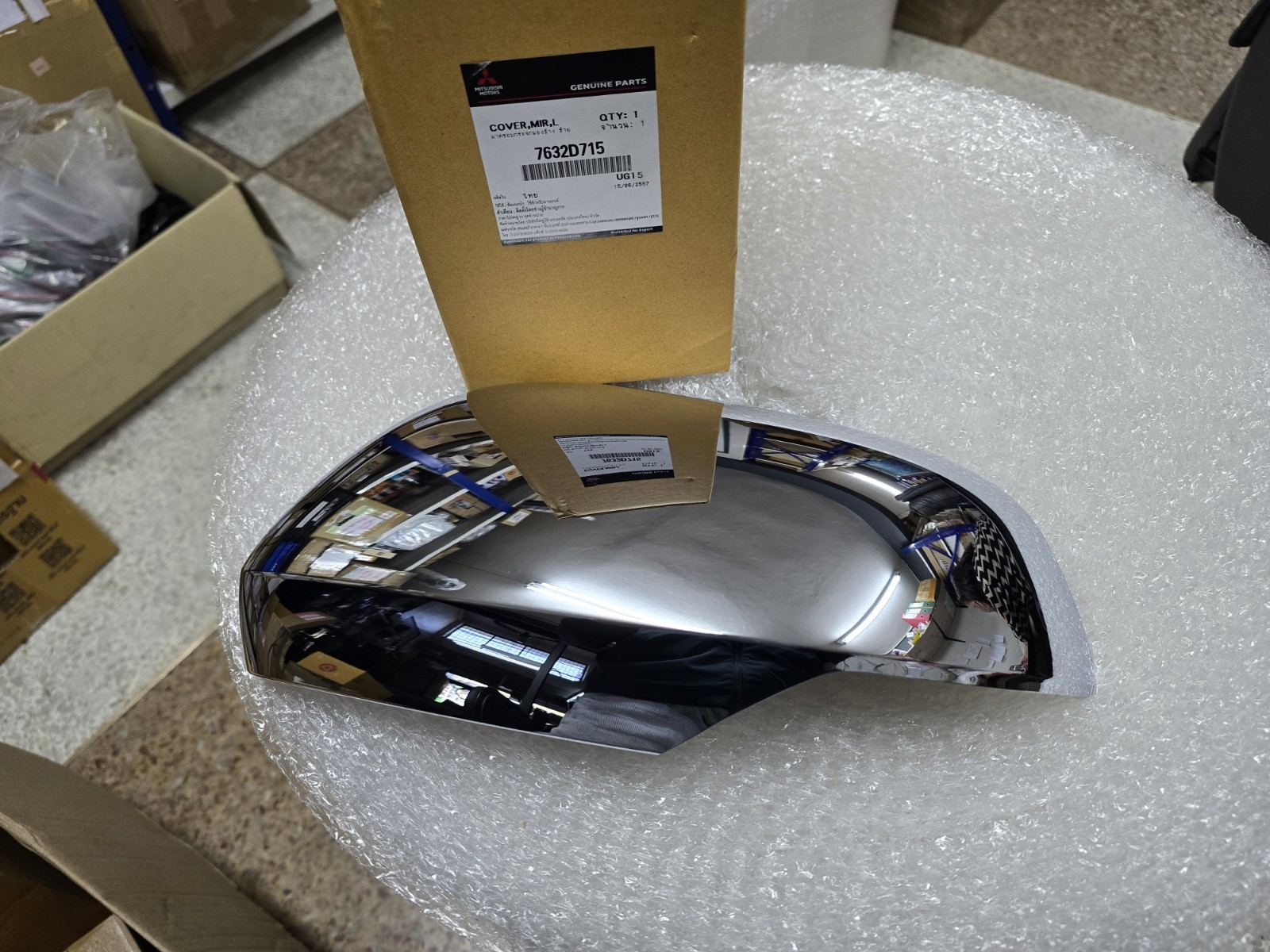 7632D715 LH SIDE CHROME WING MIRROR COVER FOR MITSUBISHI PAJERO SPORT