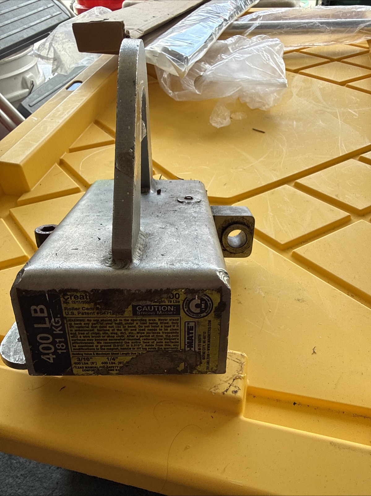 MAG-MATE CL0400 Lifting Magnet,400 lb Flat Cap.,4 in – Missing release handle