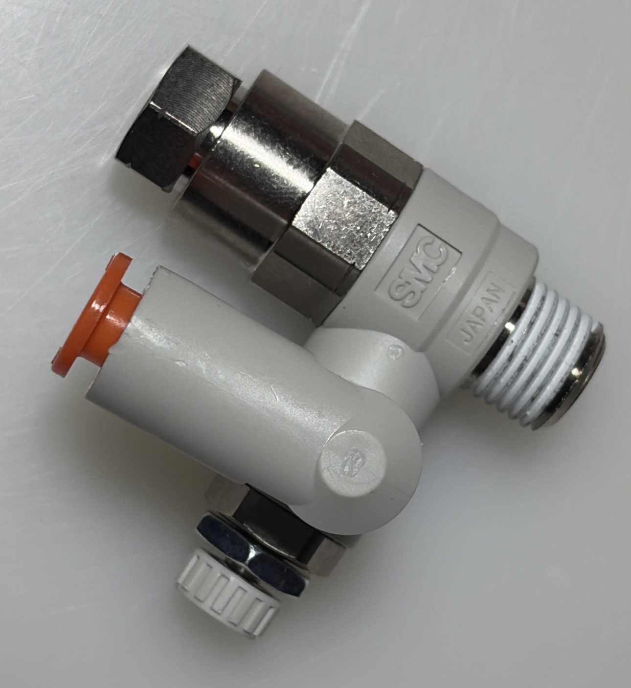 SMC ASP430F-N02-07S SPEED CONTROLLER 1/4″ NPT PORT, 1/4″ TUBE *NEW OPEN BOX *