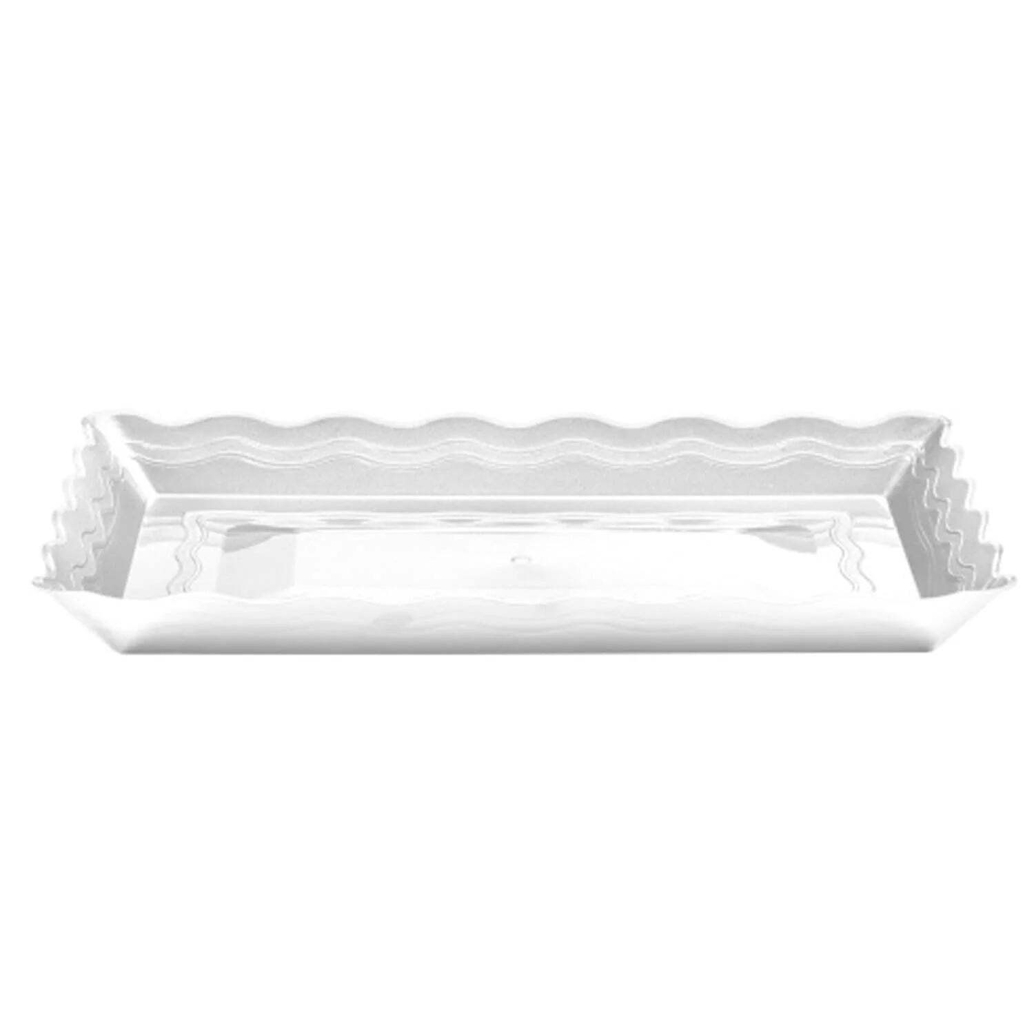 9”X13” White Plastic Rectangular Tray: 1 CT