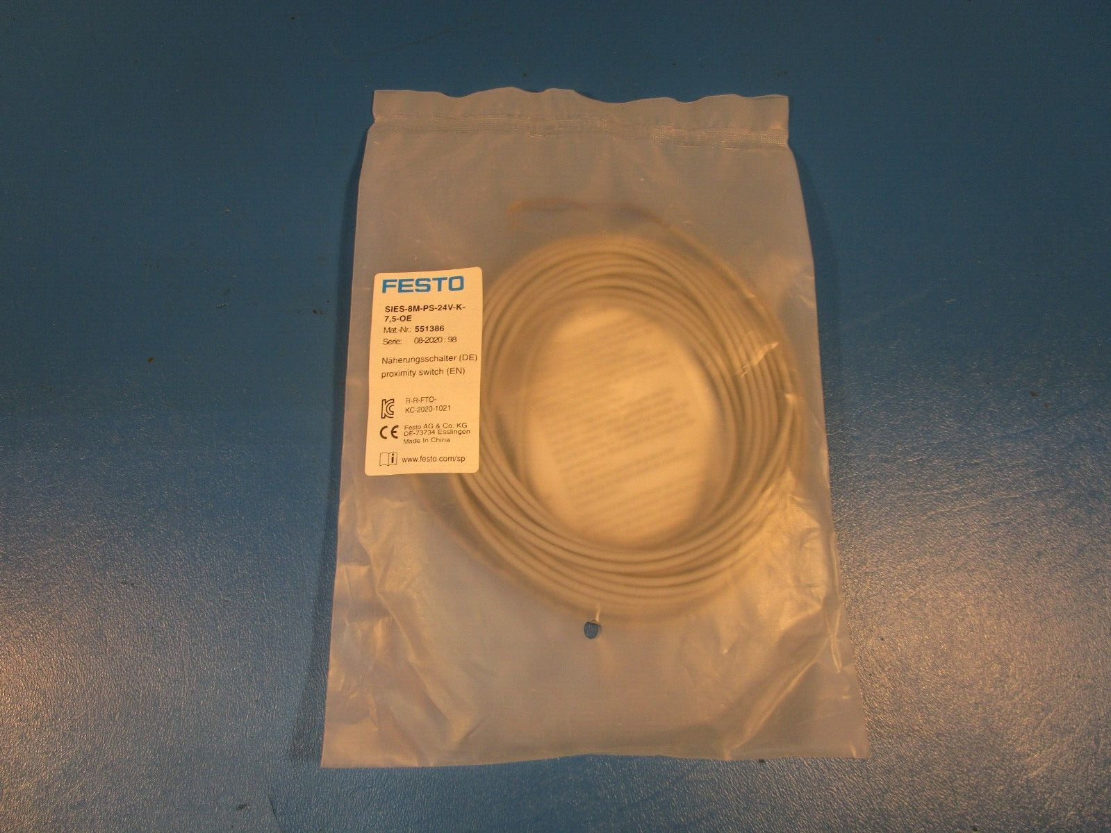 FESTO SIES-8M-PS-24V-K-7,5-OE, 551386 Proximity sensor, INDUCTIVE, WITH CABLE