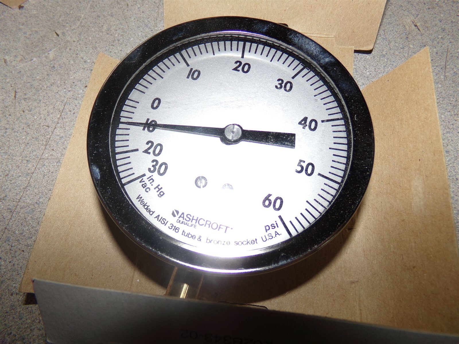 NEW Ashcroft AISI 316 Tube + Bronze Socket Pressure Gauge *FREE SHIPPING*