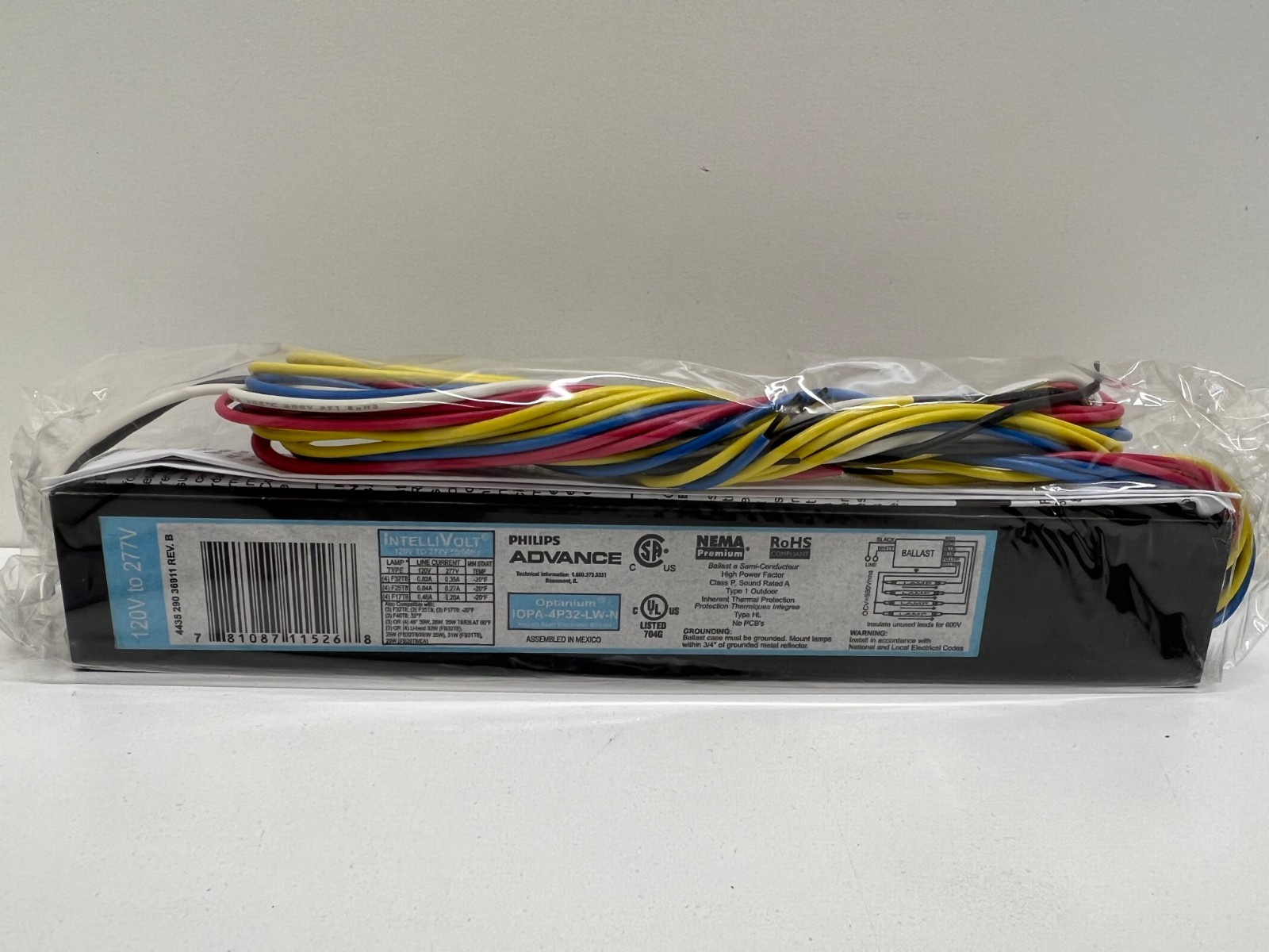 NEW OLD STOCK! PHILIPS 120-277V INSTANT START ELECTRONIC BALLAST IOPA-4P32-LW-N