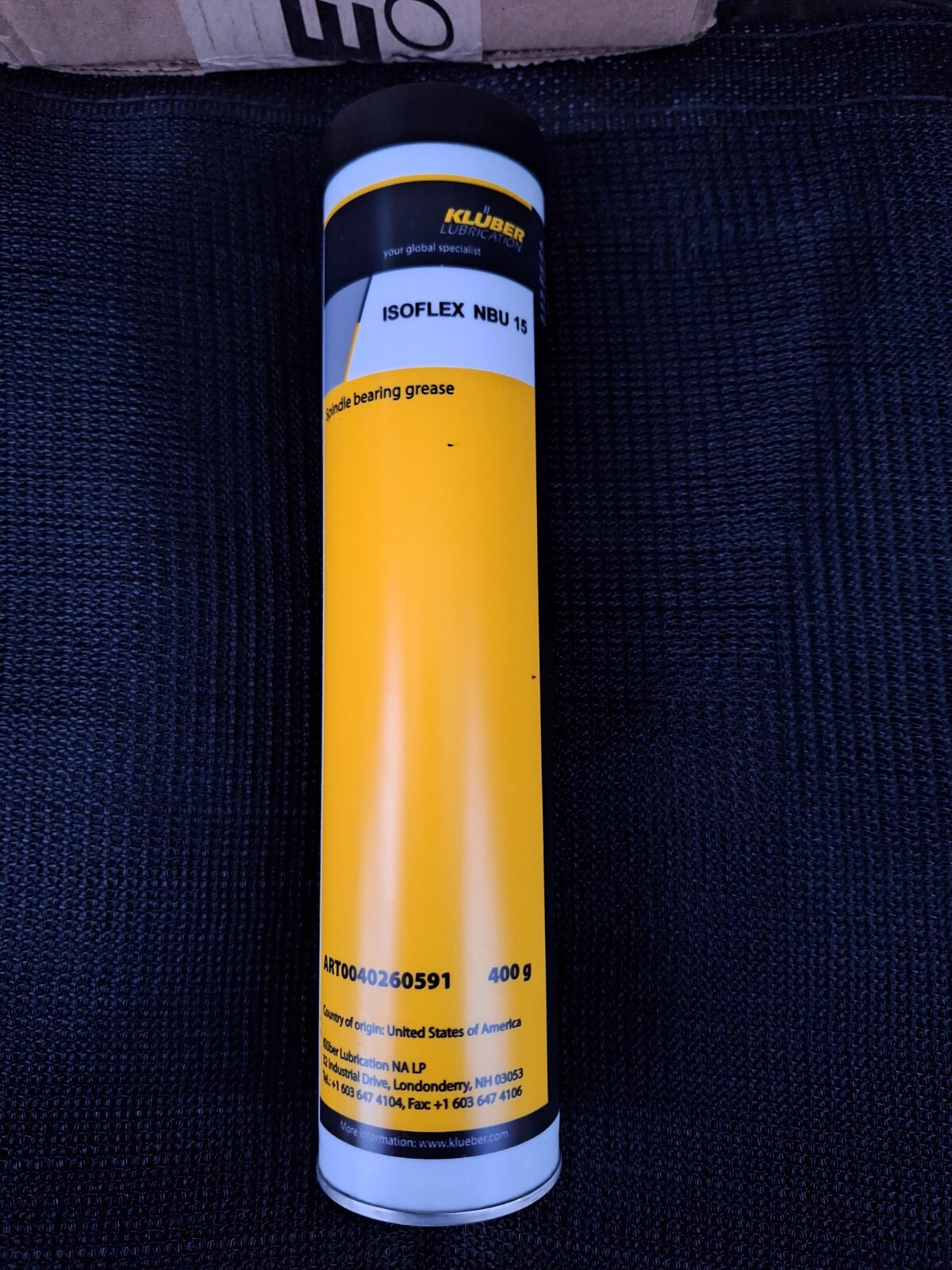 Kluber Isoflex NBU 15 High Speed Spindle Grease.400g Cartridge