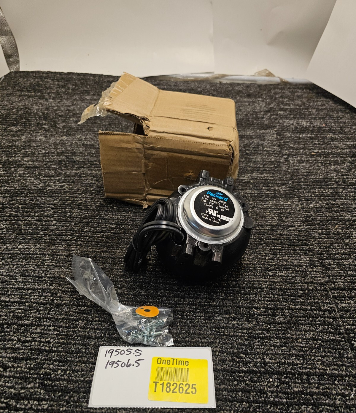 Packard 65020 Watt Motor 35 Watt 1500 RPM 120 VAC CW 1/4 Threaded Shaft
