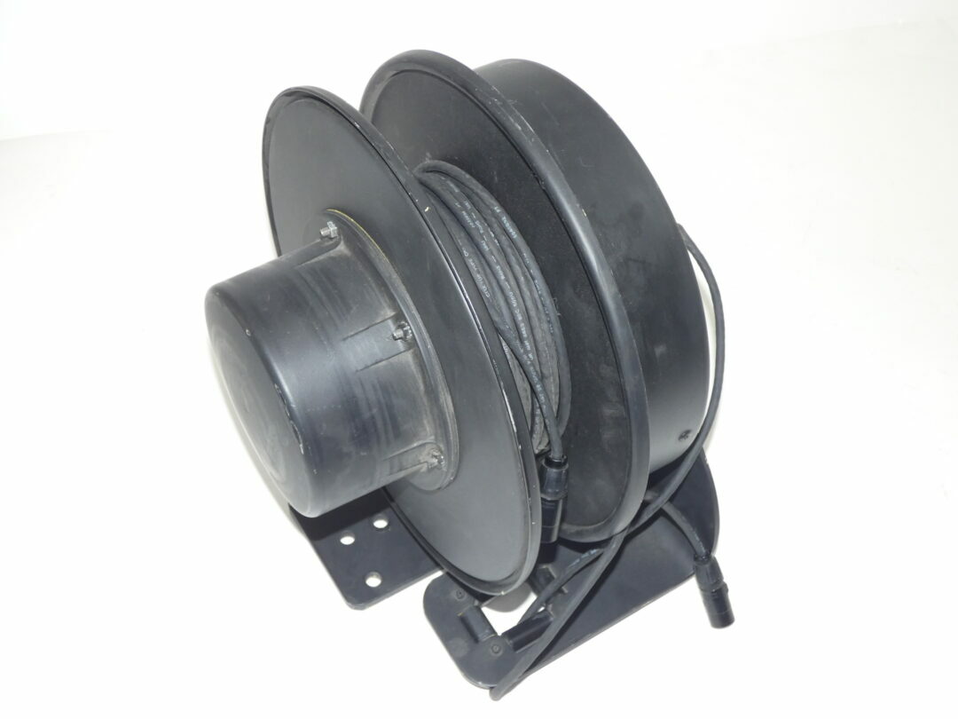 Large CAT 5e Ethernet Cord Reel 13″ Diameter w/ Guide Rollers