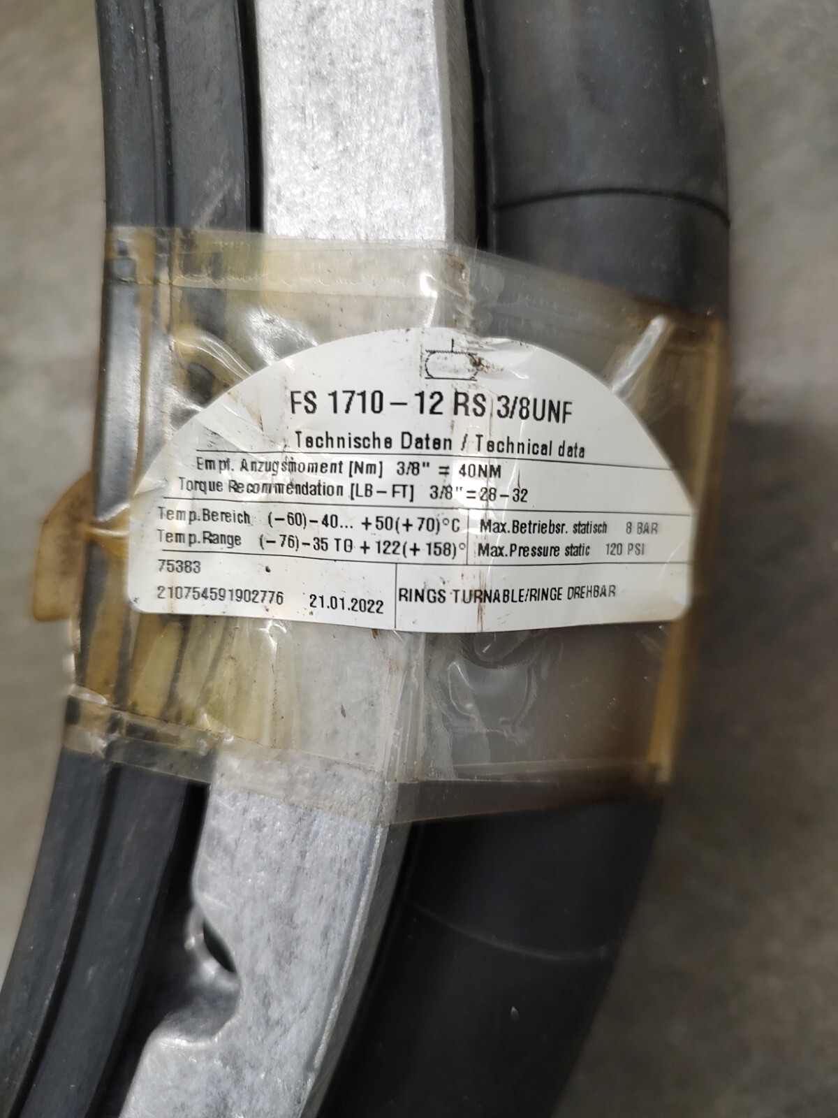 ContiTech FS-1710-12 RS 3/8UNF Convoluted Air Actuator Firestone W013587727