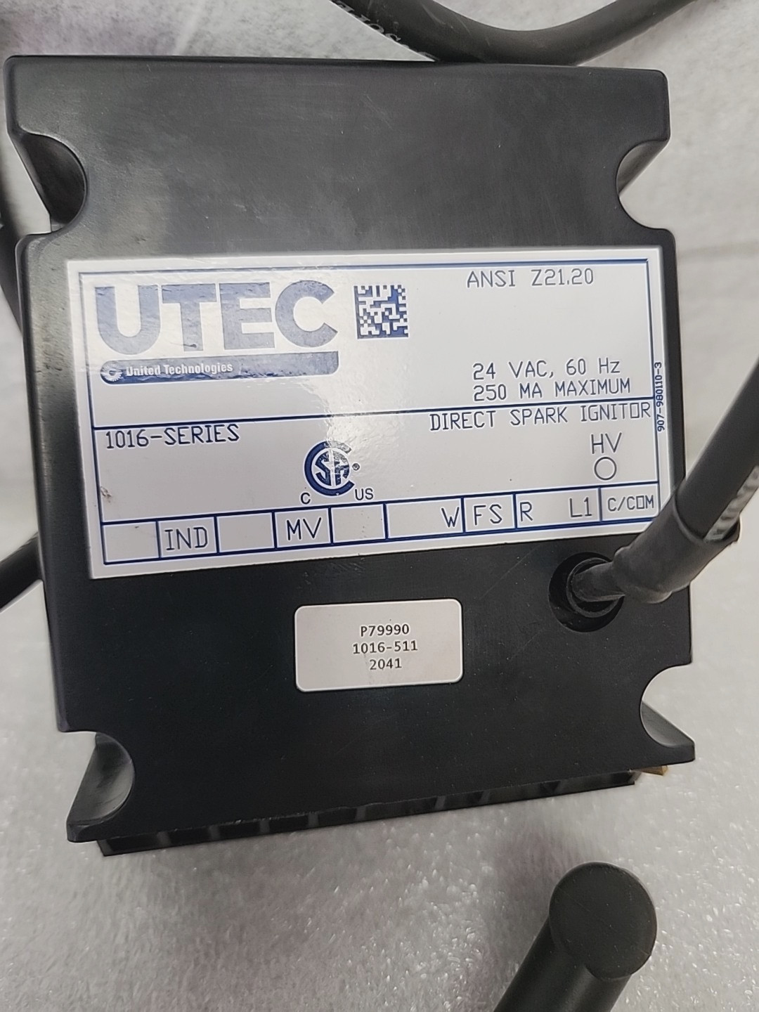 UTEC 1016-511 Series Direct Spark Ignitor 24 VAC ANSI Z21.20