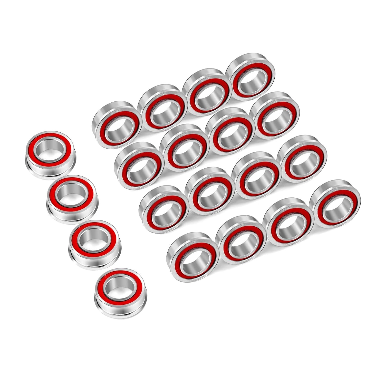 XiKe 20 Pcs Flanged Ball Bearings ID 3/4″ x OD 1-3/8″, Applicable for Lawn Mower