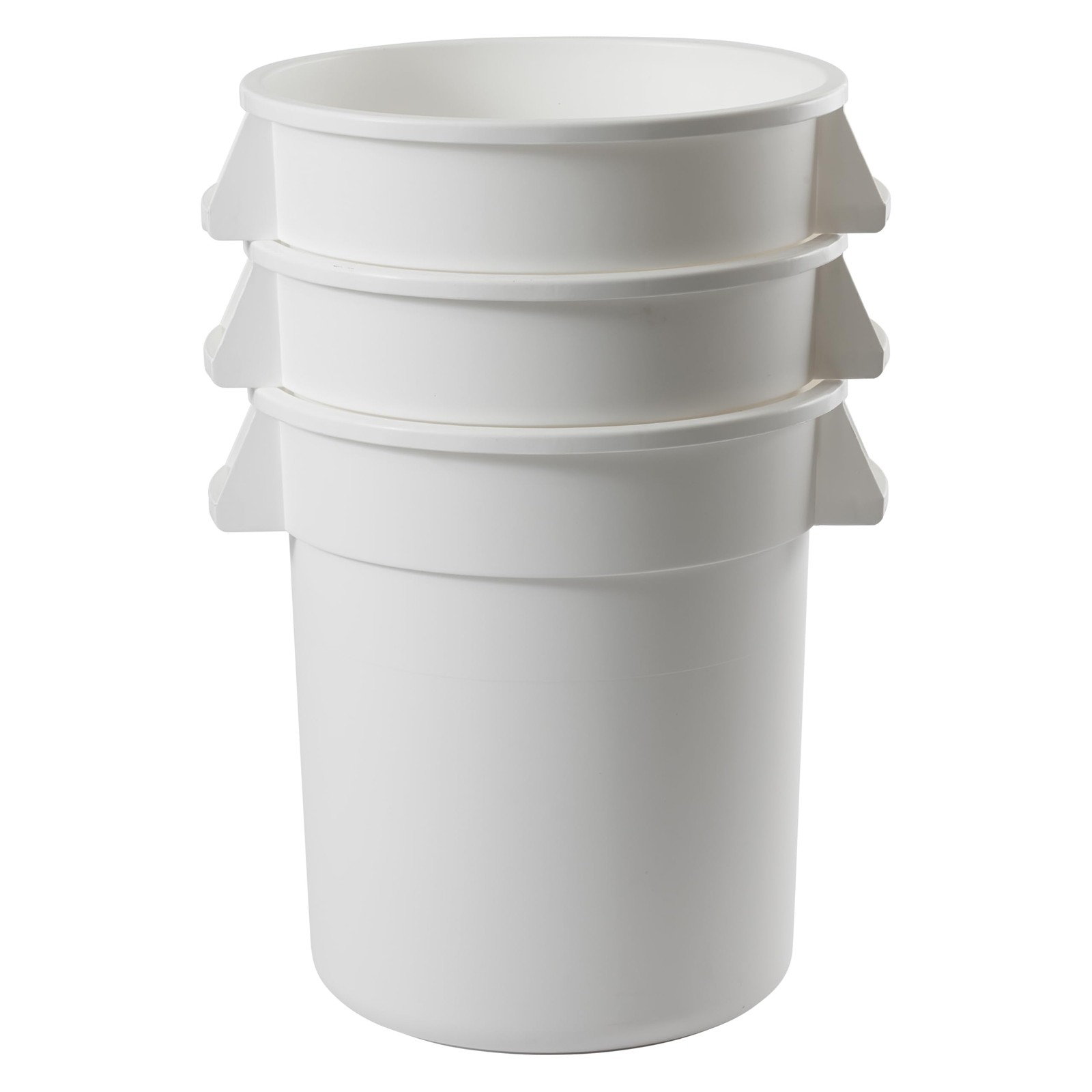 Winco Heavy-Duty Round Waste Container/Trash Can, 20 Gallon, White