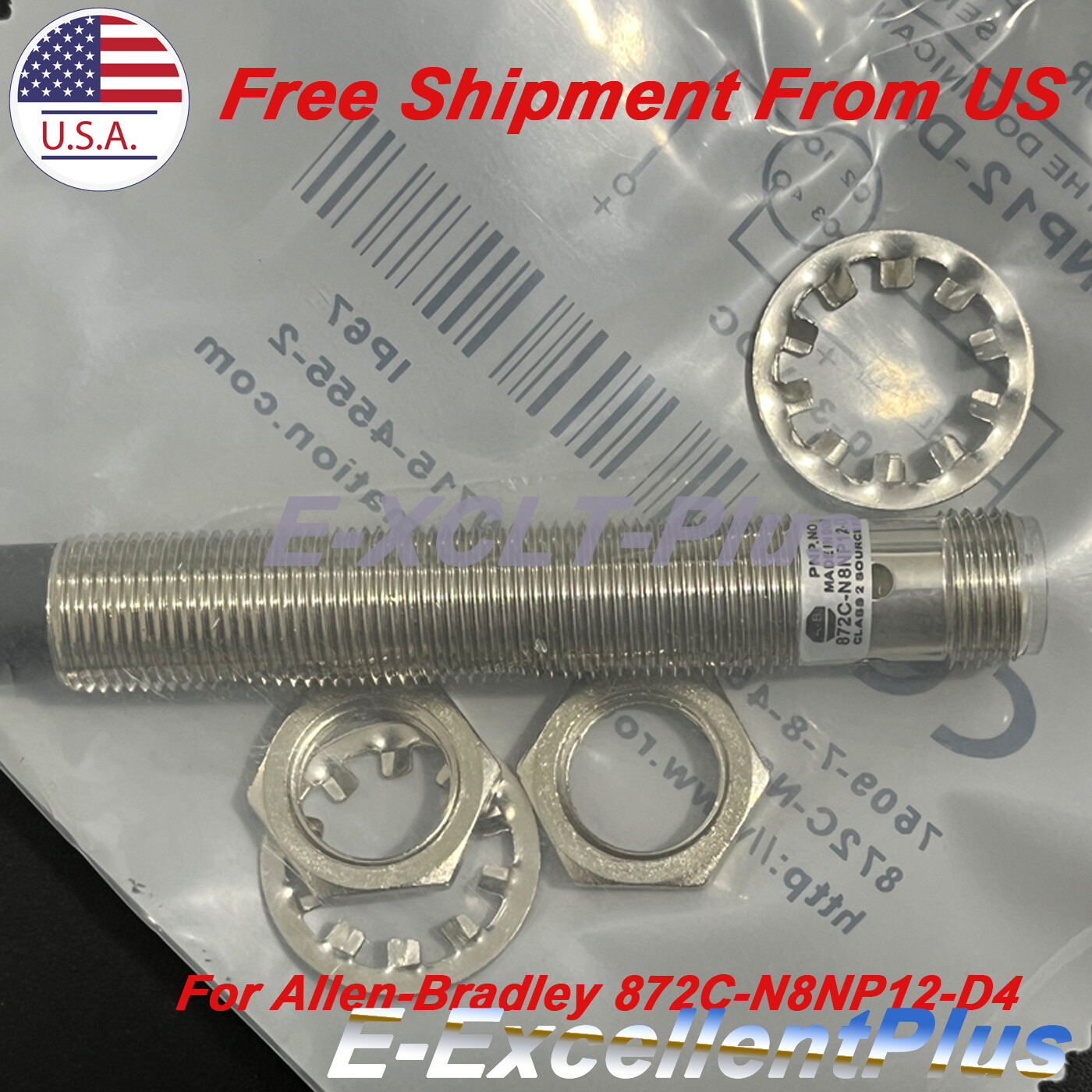 Inductive Proximity Sensor 10-30VDC 200mA 3-Pin For Allen-Bradley 872C-N8NP12-D4