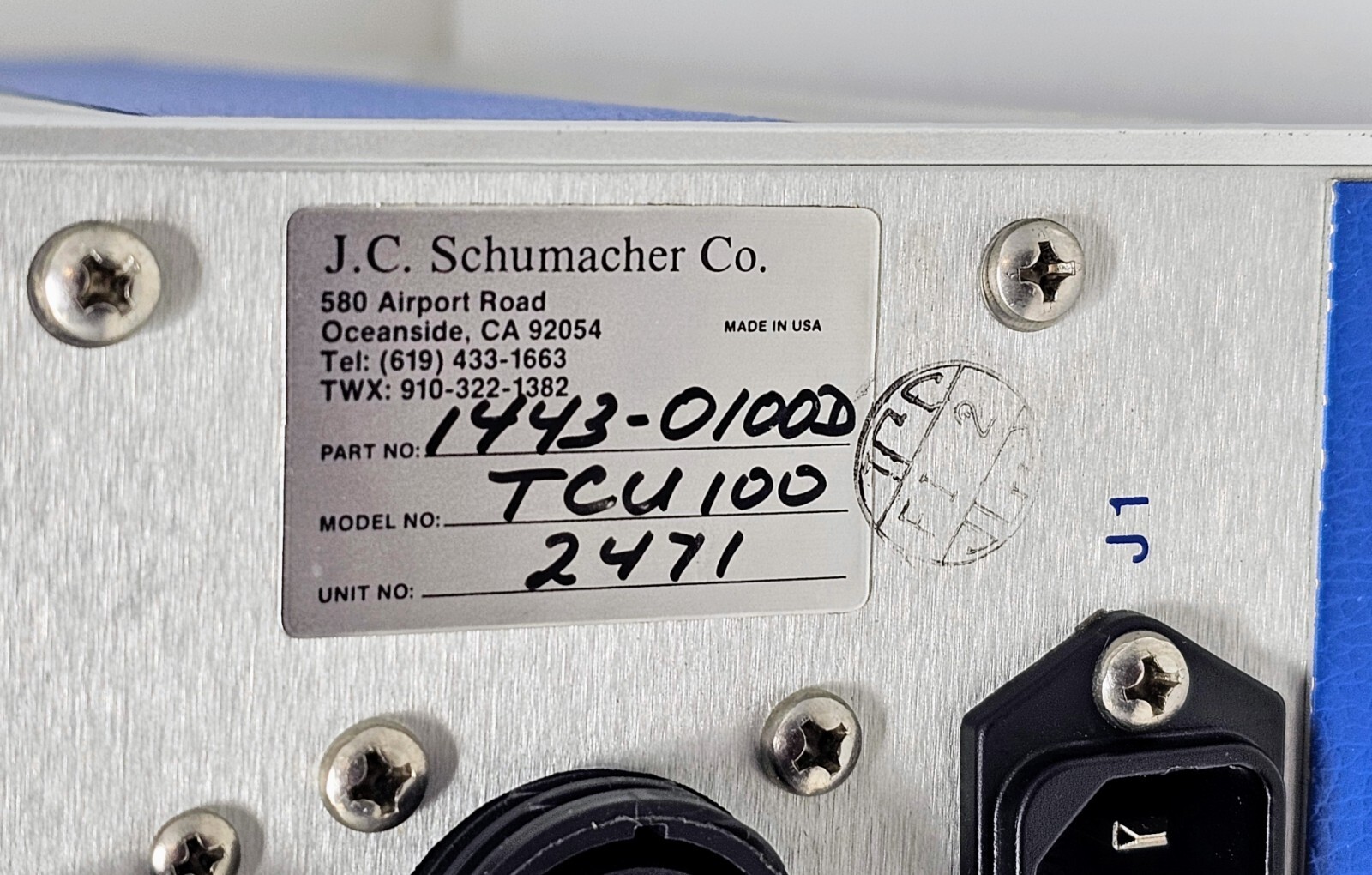 Schumacher Source Temperature Control System Module Model 100 TCU 100 1443-0100D