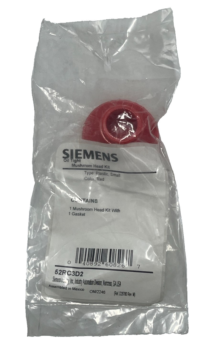 Siemens 52RC3D2 Red Plastic Mushroom Head Cap 30mm 1-3/4″ Dia Non-Illuminated