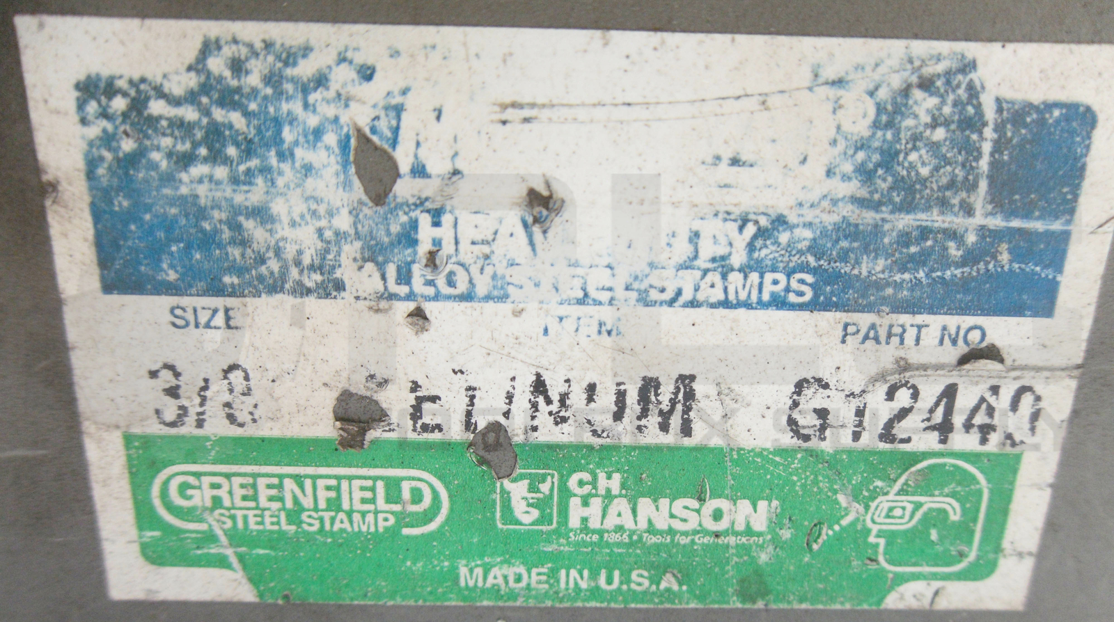 HANSON G12440 36 PIECE STEEL STAMP SET