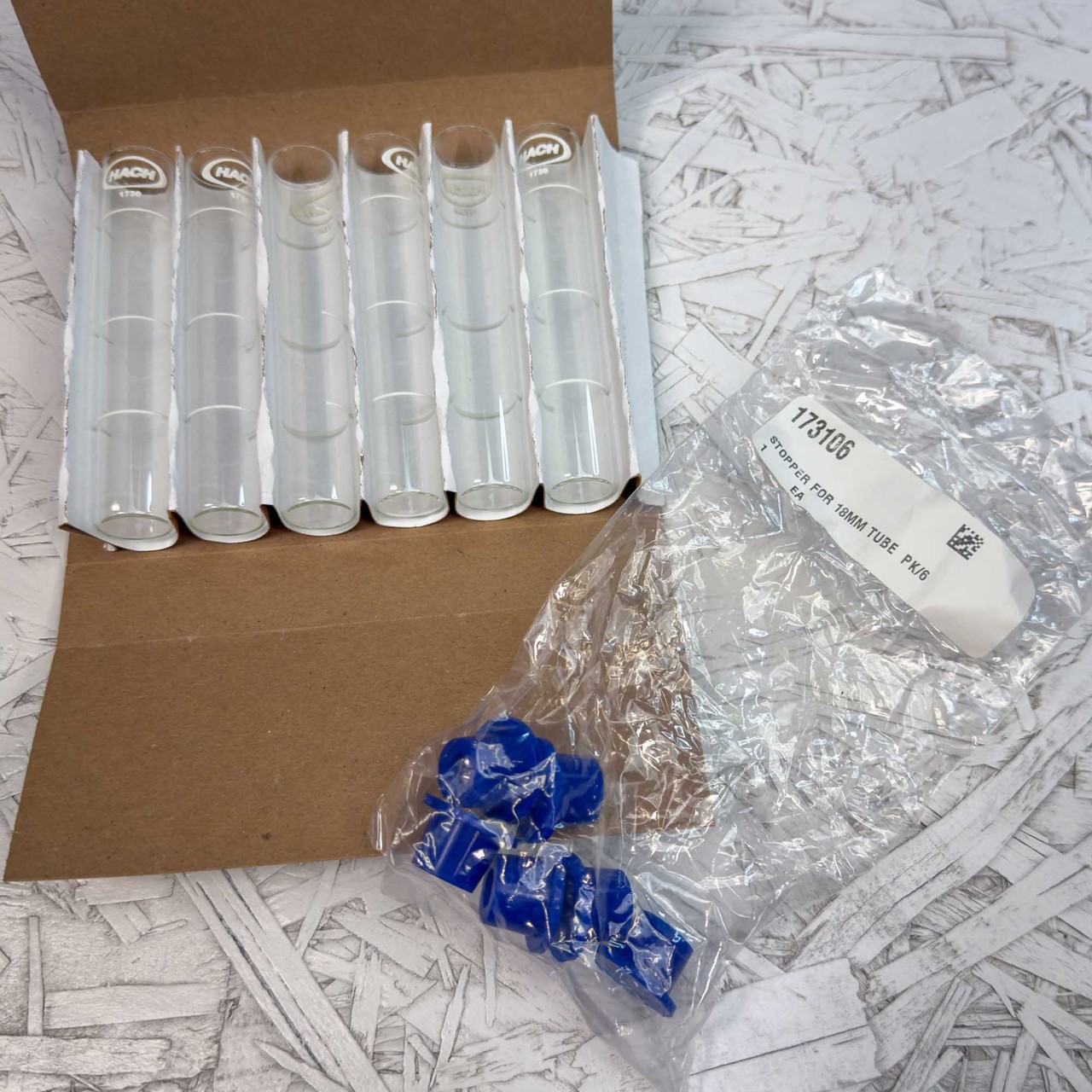 6-Pack, Hach 173006 Viewing Tube 5 mL / 10 mL Marks with Stopper