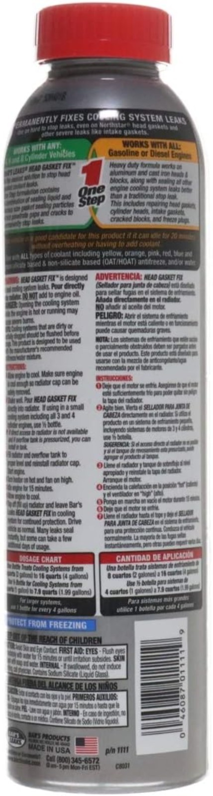 Quick One-Step Blown Head Gasket Fix by Bar’s Leaks – 16oz Solution Made in USA