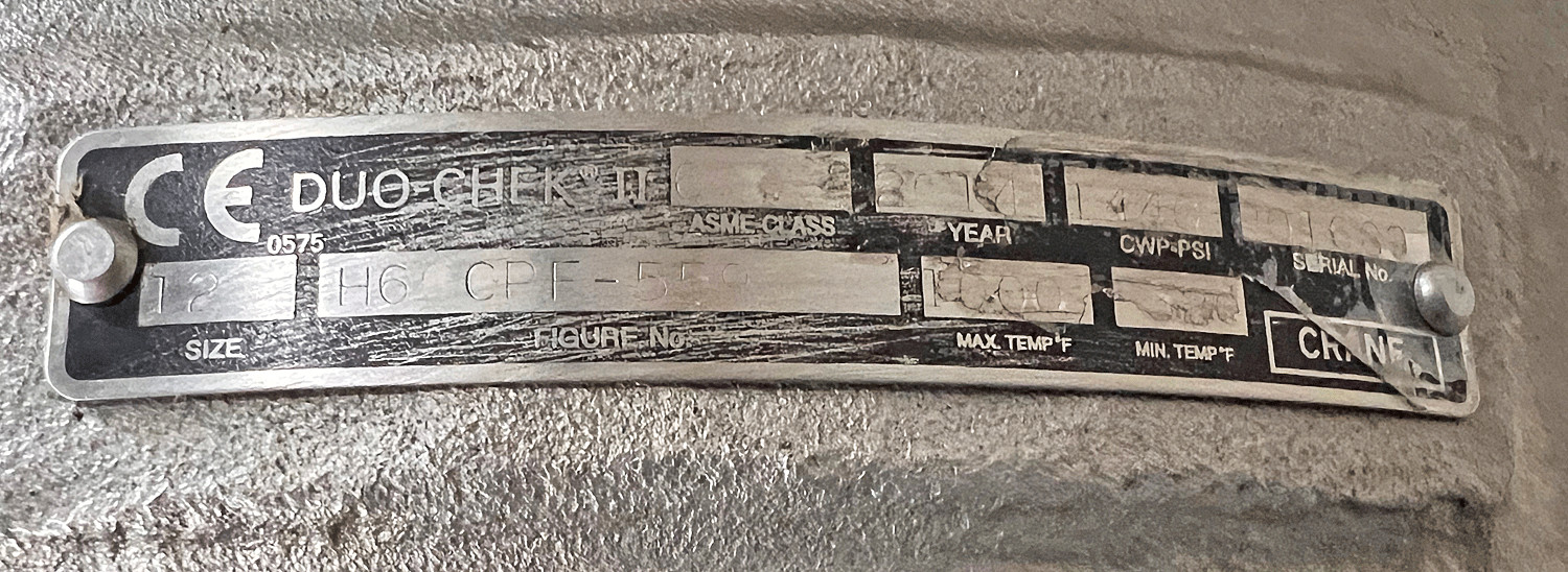 CRANE SKA 12″ Class 600 CF8M Stainless Steel DUO CHEK II CHECK VALVE 2014 SS