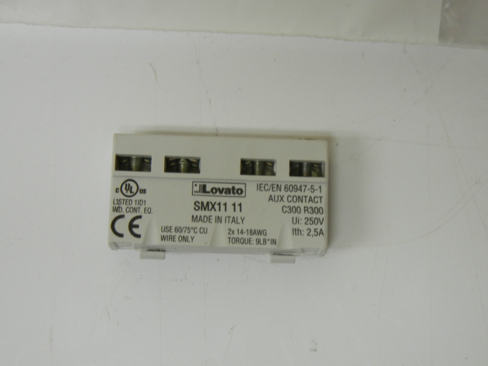 LOVATO 115MX1111 NEW FRONT MOUNT AUXILIARY CONTACT 115MX1111