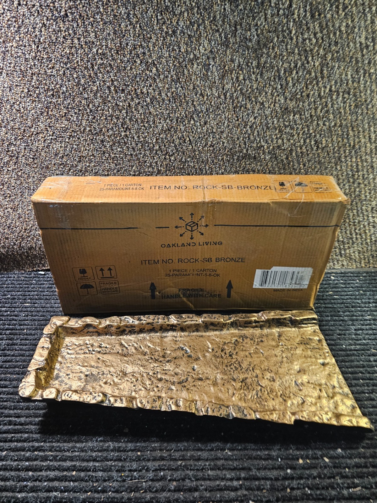 Oakland Living 24 inch Bronze Slate Stone Rock Cast Aluminum Downspout Gutter