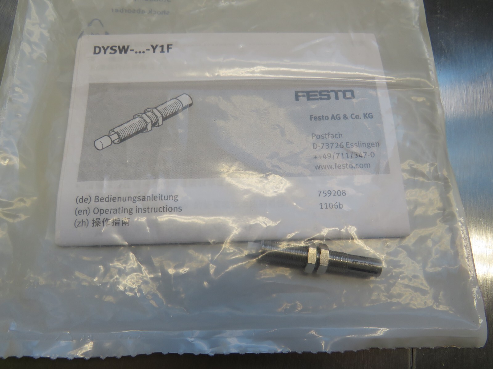 Festo DYSW-4-6-Y1F Shock Absorber 548070 (USA SELLER)