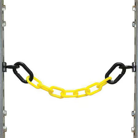 Zoro Select 72302-6 Plastic Chain, Yellow, 9 Ft Length, Gloss, 72302-6