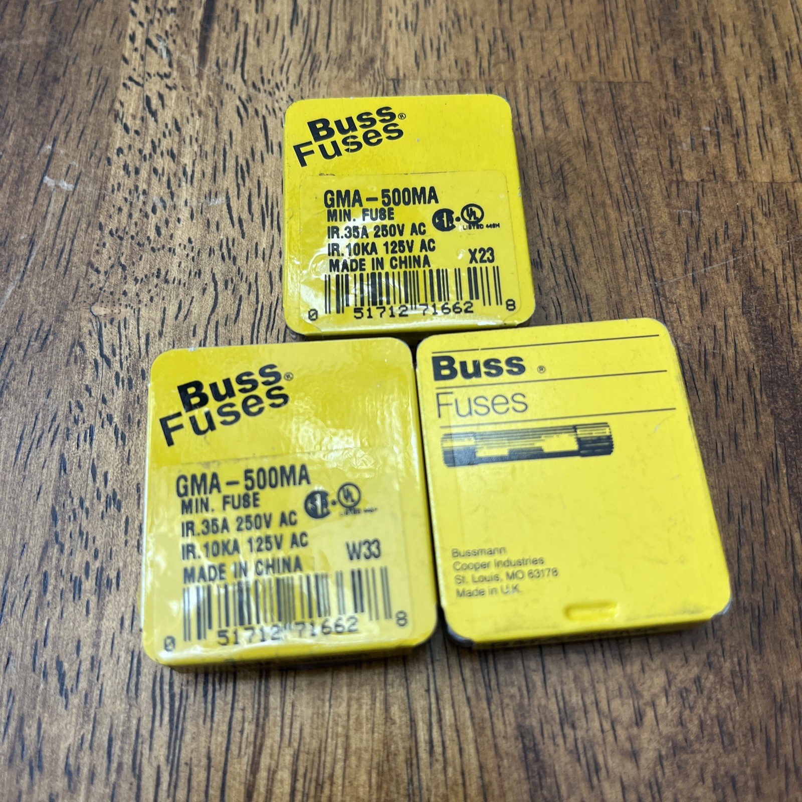 Lot Of 15 Buss GMA-500MA Bussmann Fuse – 3 Packs Of 5 – GMA500MA
