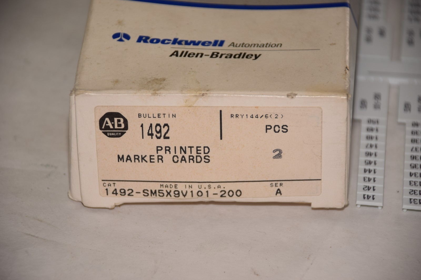 ALLEN BRADLEY 1492-SM5X9V101-200 SERIES A PRINTED MARKER CARDS NEW