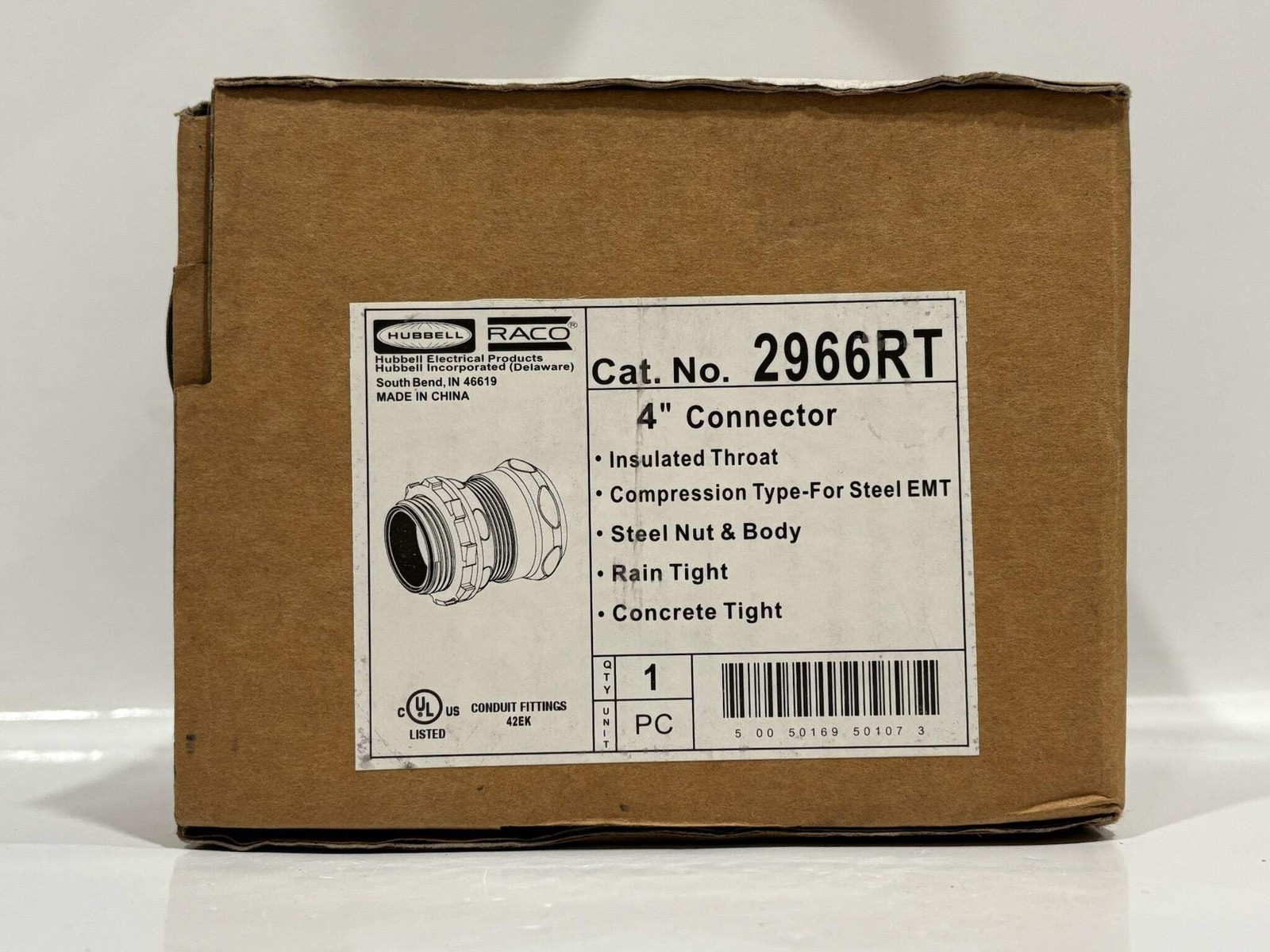 RACO 2966RT 4″ Insulated Raintight Compression Connector for EMT Conduit