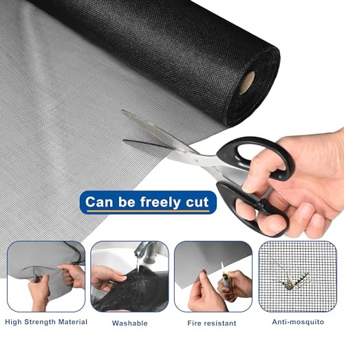 Window Screen Mesh,36 inch x 100 feet Fiberglass 36inch*100feet, Black