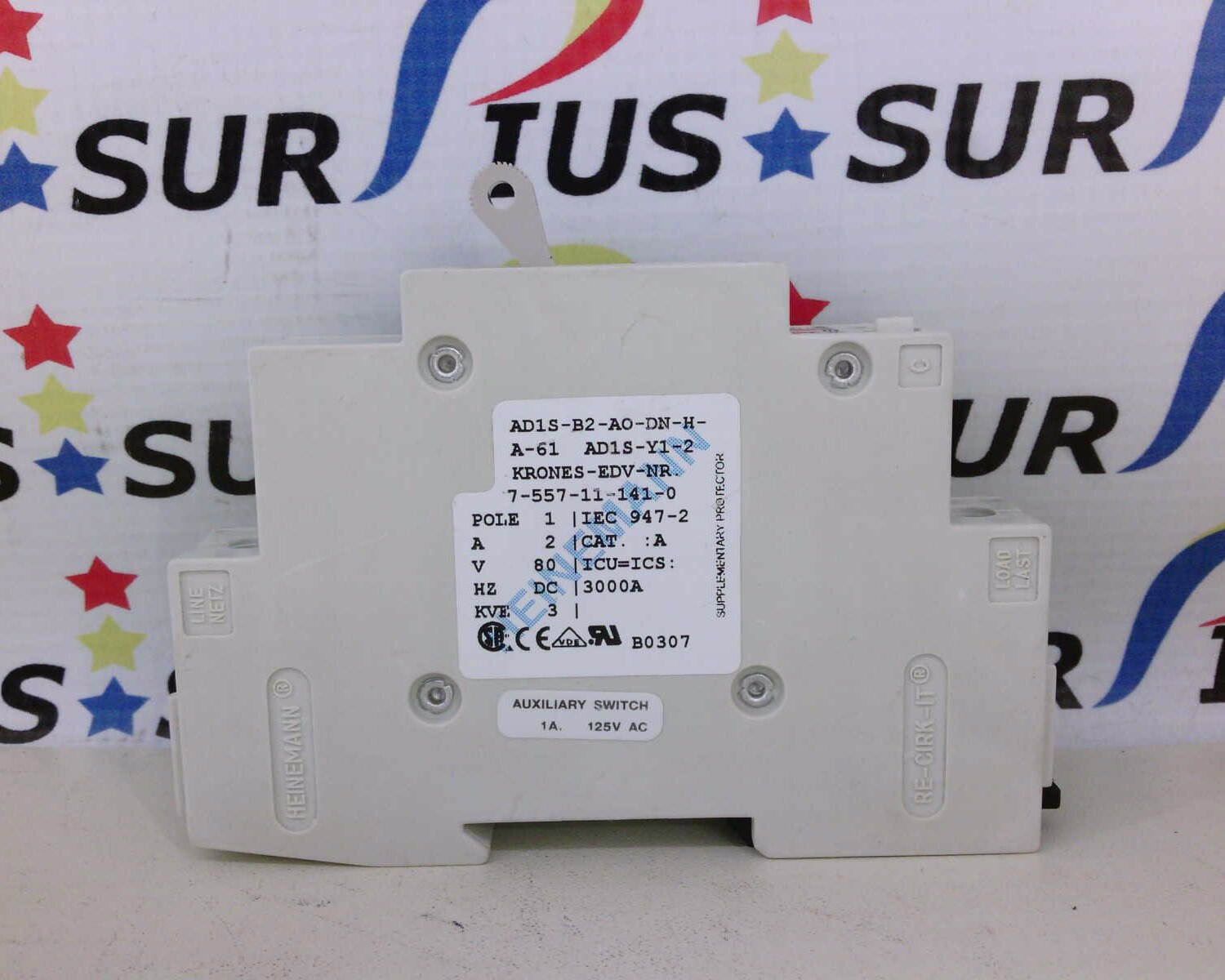 USSP Heinemann AD1S-B2-AO-DN-H-A-61 AD1S-Y1-2 Circuit Breaker 1P 2A 80V DC