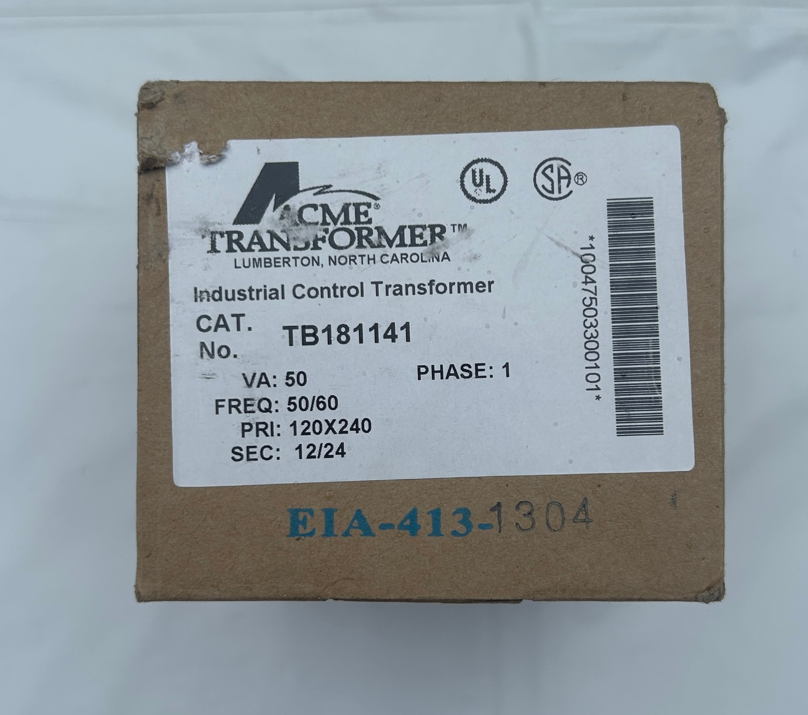 Acme Electric Industrial Control Transformer TB181141 50va 120 220 12 24 ac NEW